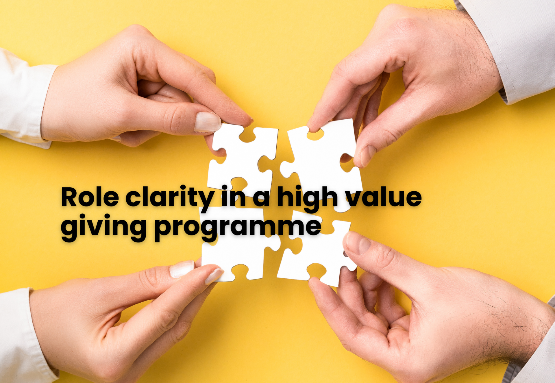 Role clarity in a high value giving programme: The foundation for sustainable growth.